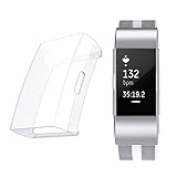 Minfex For Fitbit Charge 2 Screen Protector Case Cover, Soft TPU Protective Casing Scratch Proof Transparent Frame Shell Accessories for Fitbit Charge 2 Fitness Watch Transparent