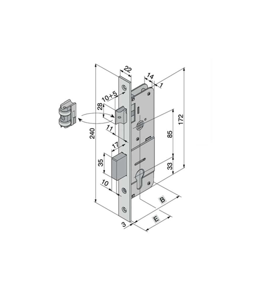 Welka 10120100E Cut-Out Cilidro Lock F22