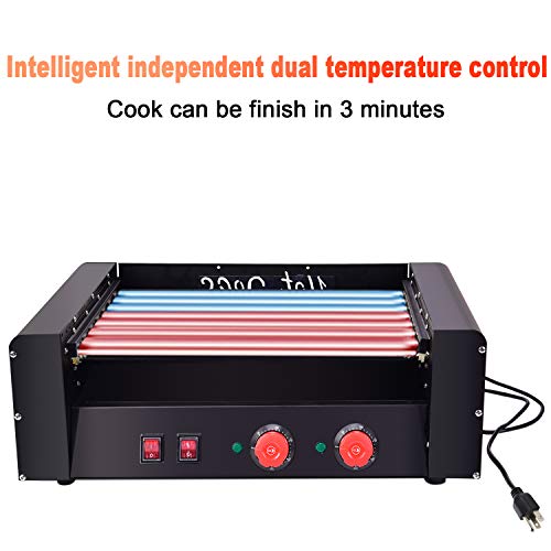 Commercial Electric 18 Hot Dog 7 Roller Grill Cooker Machine 1350Watt - Thumbnail 2