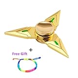 MNtech New Cool Four Spinner Fidget Aluminum Finger Stress Hand Desk Toy EDC ADHD Autism (Gold)