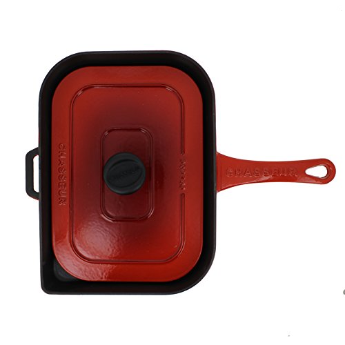 Chasseur 10-inch Red French Enameled Cast Iron Panini Press - Image 2