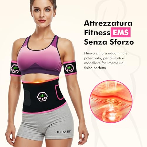 iWarmbase Muscle Electrostimulator, Abdominal Electrostimulator | Vibrating Slimming Belt for Buttocks/Abdomen/Arms/Legs, 13 Gel
