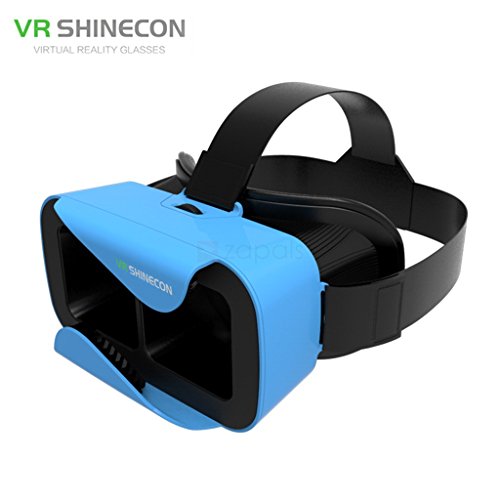 VR Shinecon 3.0 Mini Virtual Reality Headset, Use with Smartphones iOS & Android - Blue (Best Low Price Vr Headset)