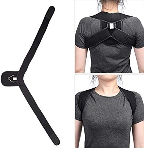 YUGAM Back Posture Corrector Belt For Men and Women Clavicle Spine Correction Support, Adjustable Humpback Shoulder Support Correction Brace - 1pc (Black) (Medium)