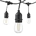 Hudson Lighting Outdoor String Lights - LED - for Patio, Garden, Deck, Backyard, Gazebo - 48 Feet - S14 – 15 Hanging Sockets - E26 Base - 2 Watt