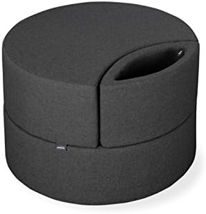 Single Storage Ottoman (Charcoal Leafs)