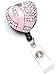 Sparkles! Breast Cancer Awareness Pink Ribbon Rhinestone Retractable Badge Reel/ ID Badge Holder / Brooch / Pendant / Id Badge Holder