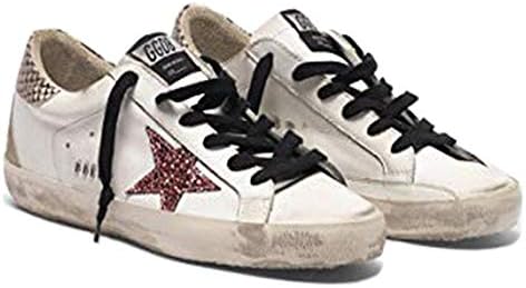 white glitter star snakeskin superstar sneakers