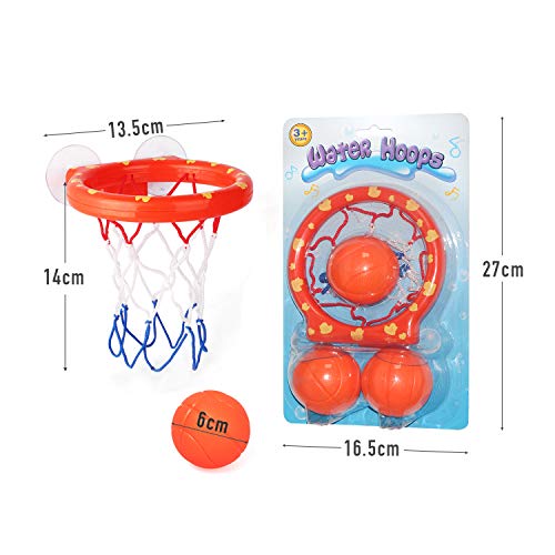 zoordo Bath Toys Bathtub Basketball Hoop Balls Set for Toddlers Kids with Strong Suction Cup Easy to Install,Fun Games Gifts in Bathroom,3 Balls Included - Thumbnail 5