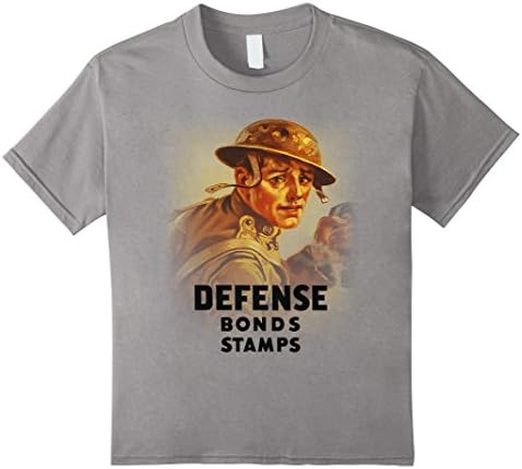 Kids WW1 Infantry Soldier Defense Bonds Stamps WW1 T Shirt 4 Slate
