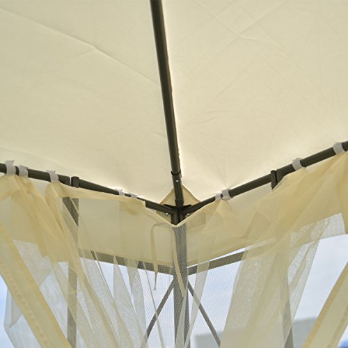 2-Tier 10'x10' Gazebo Canopy Tent Shelter Awning Steel Patio Garden Beige Cover