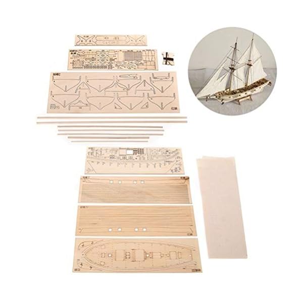 Guanan Segelboot Modell, Holzschiff Modelle, DIY Schiffsmodell Kit, Dekoration Modellbausatz Holz Schiff Bausatz… – Bild 3