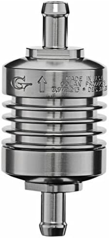 Golan Inc Peak Flow Mini Fuel Filter - 1/4in. Fittings - Anodized Aluminum Finish 60250CA