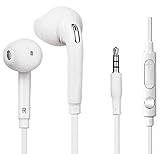 Design By Morelli Stereo Hi Fi Wired In Ear Headset 3.5mm with Flat Cable and In-line Mic White