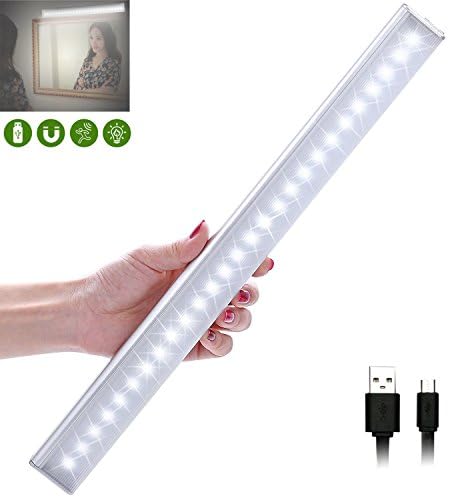USB Rechargeable Closet Lights Motion Sensor 27 LED Portable Wireless Light Bar Cabinet Kitchen Wardrobe Night Light with Magnetic Strip Stick-on Anywhere(4 modes)
