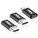 Ailun Type C Adapter Micro USB to USB C Adapter 3Pack Data Sync Charging for MacBook ChromeBook and More Type C Cable Supported Devices Black
