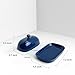 Sweese 306.103 Porcelain Cute Butter Dish with Lid, Perfect for East / West Butter, Navy