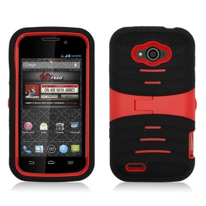 AIMO Rugged Wave Armor Case w/ Built-in Kickstand for ZTE Reef N810 [Virgin Mobile]