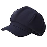Siggi Ladies 100% Cotton Newsboy Cabbie Cap Beret Hat Painter Caps for Women Navy Blue