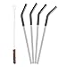 Klean Kanteen 5 Piece Stainless Steel Straw Set with Safe Silicone Flex Tip and Cleaning Brush