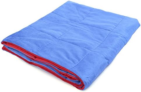 KINGDOM SECRET 3LB Kids Warming and Cooling Weighted Blankets | Provides Calming Comfort and Cozy Feelings | (36 x 59 Inch,3 lbs for 30-40 lbs Individual, Blue and Red)