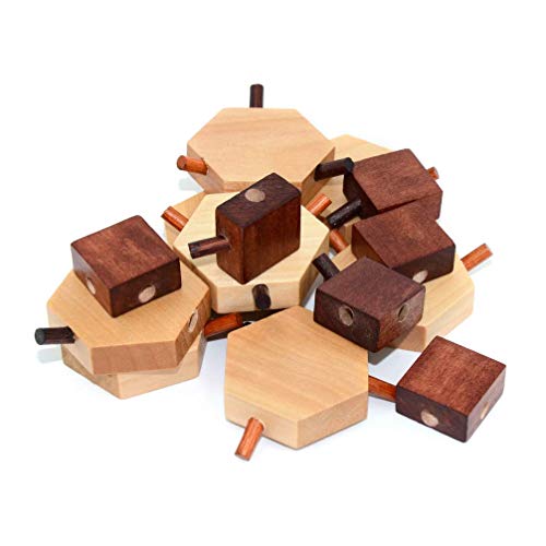 Puzzle Games,Wooden Brain Teaser Puzzle Wooden Ball Lock Burr Puzzle Intellectual Toys Enhance Spatial Thinking Disassembly Toy
