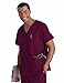 Landau Essentials Relaxed Fit 5-Pocket V-Neck Scrub Top for Men 7489 Wine