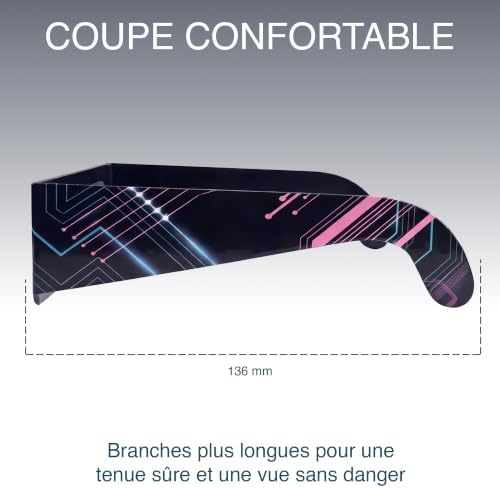Lot de 2/6/12, lunettes d’éclipse solaire, monture 45 mm, à porter sur lunettes de vue, testées EN ISO 12312-2:2015, marquage CE pour observation directe du soleil sûre – Circuit Board