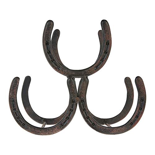 Foster-Rye-Horseshoe-Countertop-Metal-Wine-Rack-Cast-Iron-Wine-Bottle-Holder-Holds-3-Standard-Wine-Bottles-10-x-55-x-85