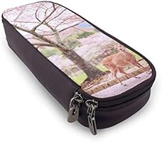 Amazon Co Jp 奈良鹿 ペンケースレザー大容量ファッション鉛筆バッグ