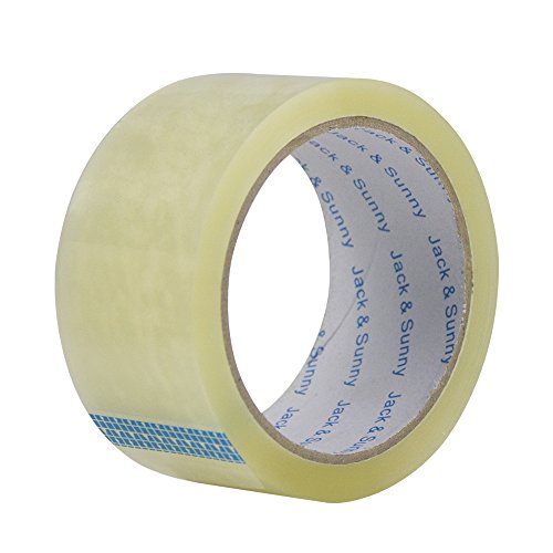 Jack&Sunny Heavy Duty Packing Tape Low Noise 1.88 Inch x 54.6 Yardï¼ˆPack of 6 Rolls) Industrial Packaging Tape Great for Packing Shipping Moving Depot&Storage Clear