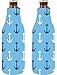 Coolie Junction Anchor Pattern Beer Bottle Coolie 2 Pack