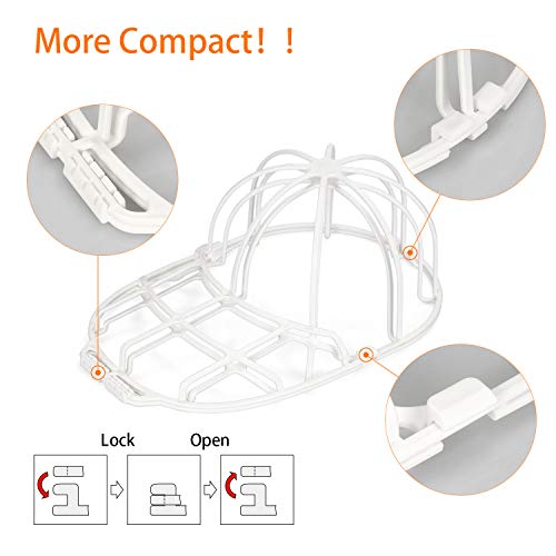 YEENOR 2-Pack Cap Washer,Hat Washer,Baseball Hat Cleaner/Cleaning Protector,Ball Cap Washing Frame Cage Hat Washing Holder,Ball Cap Sport Hat Visors Shaper/Organizer for Washing Machine - Thumbnail 2