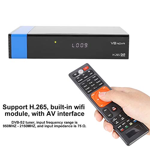 Eboxer Digital Satellite TV Receiver DVB-S2 Tuner with Remote Control Built-in WiFi Module Support DLNA, SAT to IP Support Web TV, IPTV, YouTube, Youporn, Redtube (us Plug)
