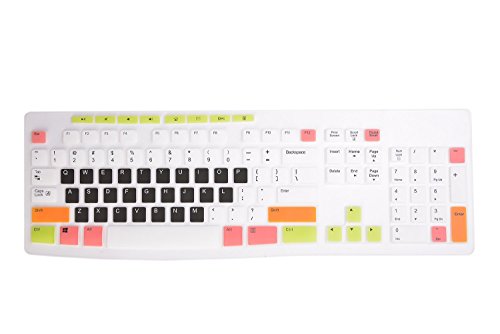 Leze - Ultra Thin Silicone Laptop Keyboard Cover Skin Protector for Logitech MK200 MK270 MK260 K200 K260 K270 Keyboard - Semi White & Black