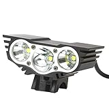 Esscoe 5000 Lumen 3x CREE XML U2 LED Cycling Bicycle Bike Light Lamp HeadLight Headlamp Black (X3-Black)