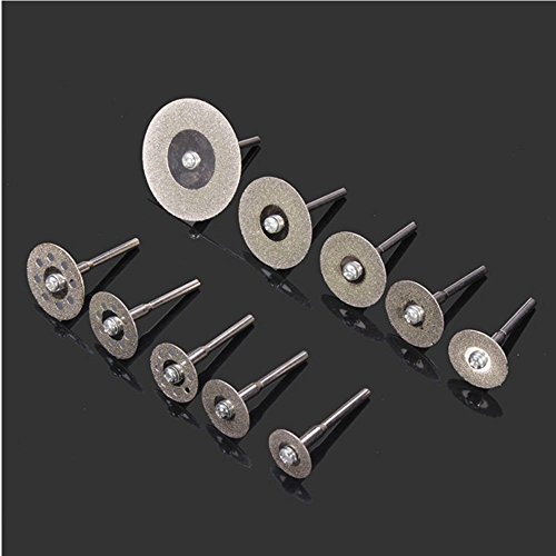 Lukcase 10PCS 1/8" Diamond Cutting Discs Cut-off Wheel Blades Set For Dremel Rotary Tool