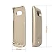 COOFUN Samsung Galaxy S7 Edge Charger Case 5200mAh Ultra Slim Rechargeable Portable External Backup Battery Pack-Charger Cover-Protective Case Power Bank Case (Gold)