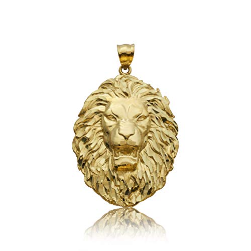 LoveBling 10k Yellow Gold Lion Head Pendant (2.34