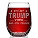 shop4ever Re-Elect Trump 2024 Make Liberals Cry Again Laser Engraved Stemless Wine Glass 15 oz. Donald Trump Gift
