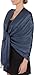 Sakkas Large Soft Silky Pashmina Shawl Wrap Scarf Stole in Solid Colors - Navy Blue