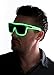 Neon Nightlife Green Frame/Tinted Single Lens Tron Style Light Up Glasses