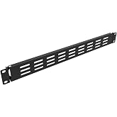 QiaoYoubang 1U Hinged Vented Rack Mount Blank Panel Spacer | for 19in Server Rack or Network Cabinet (1U Vented blank panel)