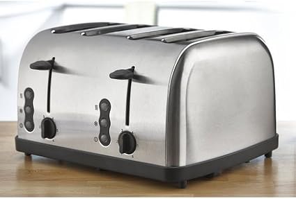 Egl 4 Slice Brushed Stainless Steel Toaster Amazon Co Uk Home Kitchen