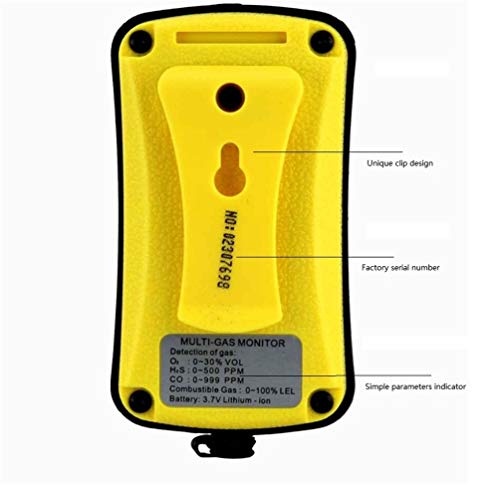 Digital Multi Gas Monitor Handheld LCD Display Backlit Rechargeable Battery Sound Light Alarm 4 in 1 Gas Meter Detector Tester Analyzer - Thumbnail 2