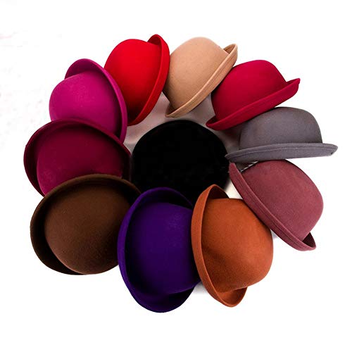 StyleZ Fashion Style Lady Vogue Vintage Women's Wool Cute Trendy Bowler Derby Hat (Black)