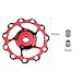 Derailleur Pulley 11T CYSKY Rear Derailleur Jockey Wheel Fit for Road Bike, Mountain Bike, MTB, BMX (2 Pack, Aluminum Alloy, Red)
