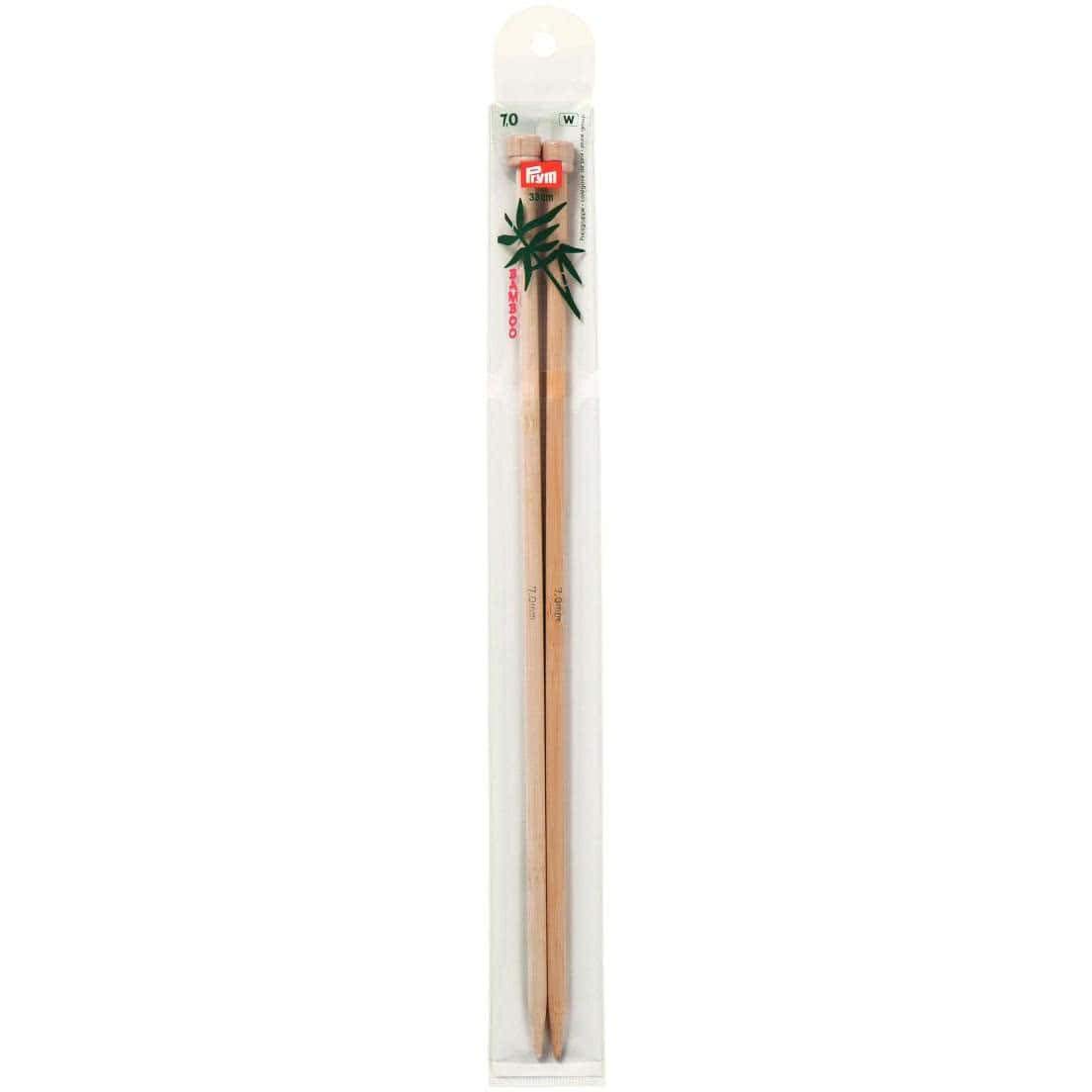 Prym 33 cm 7.00 mm Single Pointed Knitting Pins Bamboo