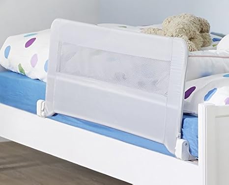IMPAG® Bettgitter Bettschutzgitter für Kinderbetten Jugendbetten | Metallgestell mit Stoffbezug | runterklappbar | universell