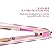 Lee Stafford Professional Hair Straightener/Flat Iron - Coco LoCo Ceramic Straightening Irons - Variable Temperature Control - Floating Plates - Pink Styler